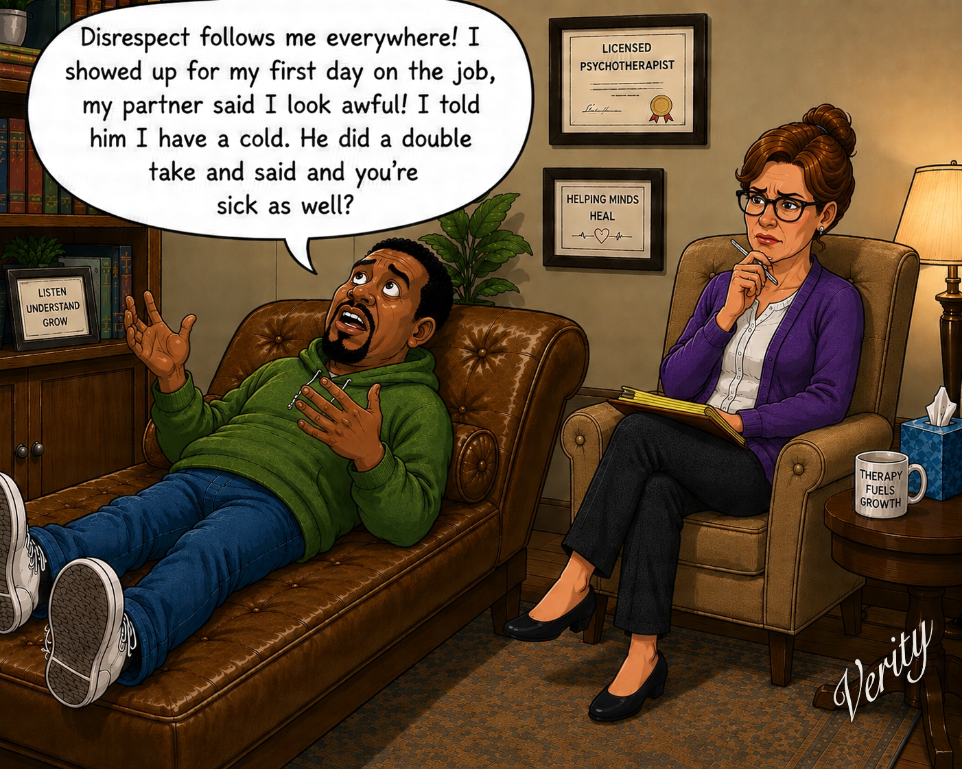 Disrespected - First Day — original joke image by Glen Munro