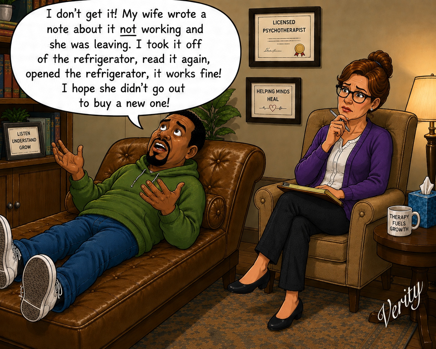 Disrespected - New Fridge — original joke image by Glen Munro
