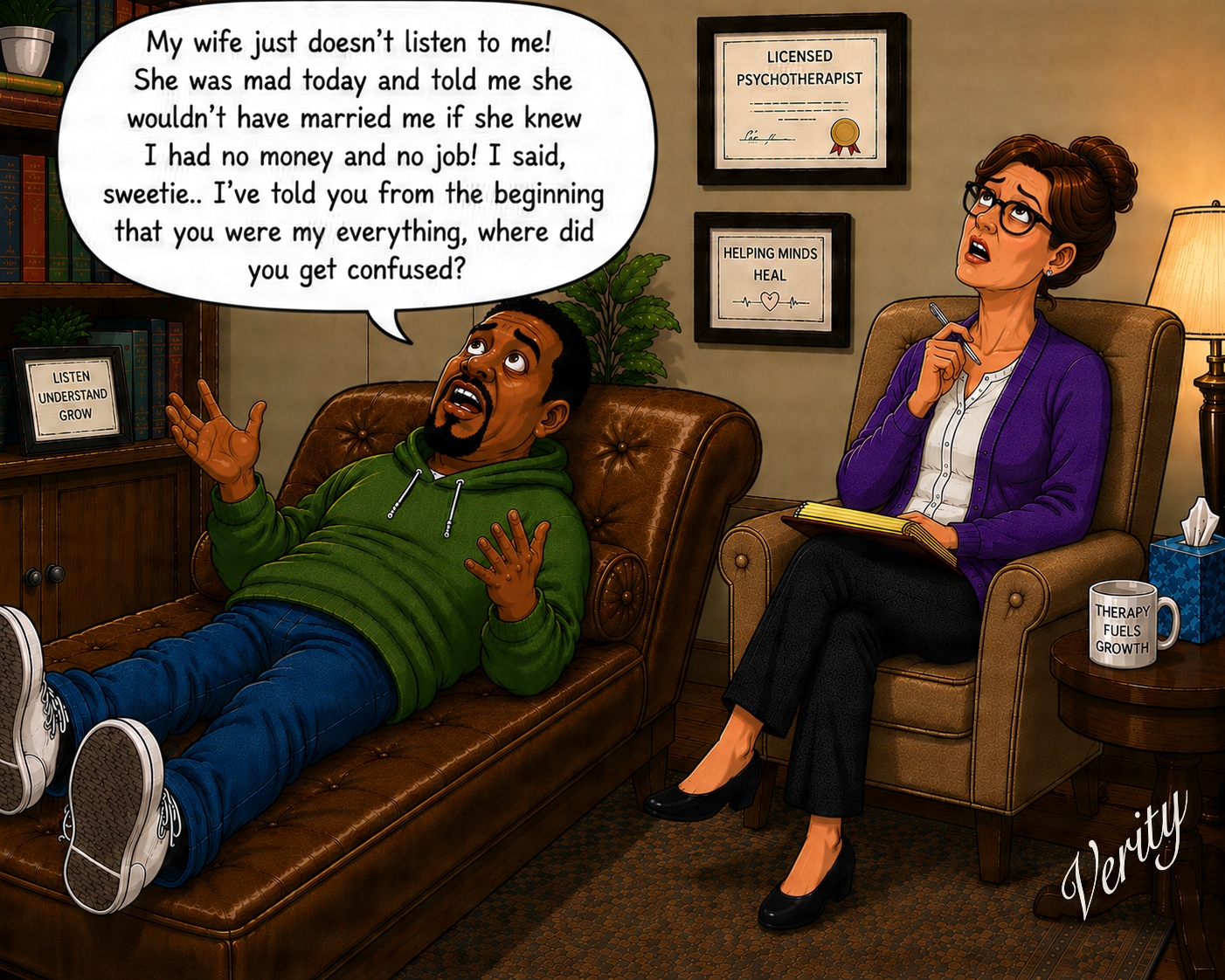 Disrespected - No Money or Job — original joke image by Glen Munro