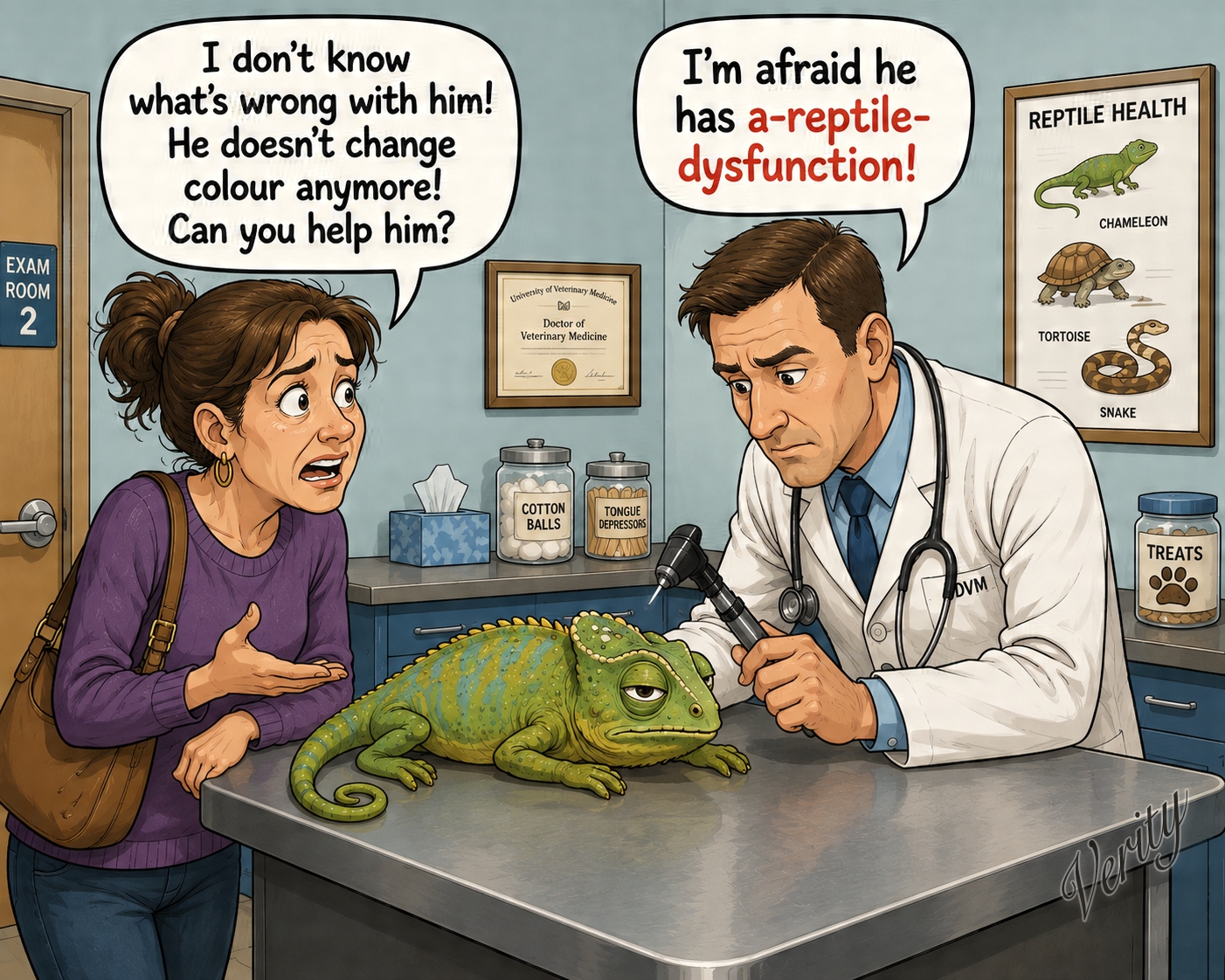 Doesn't Change Colour — original joke image by Glen Munro