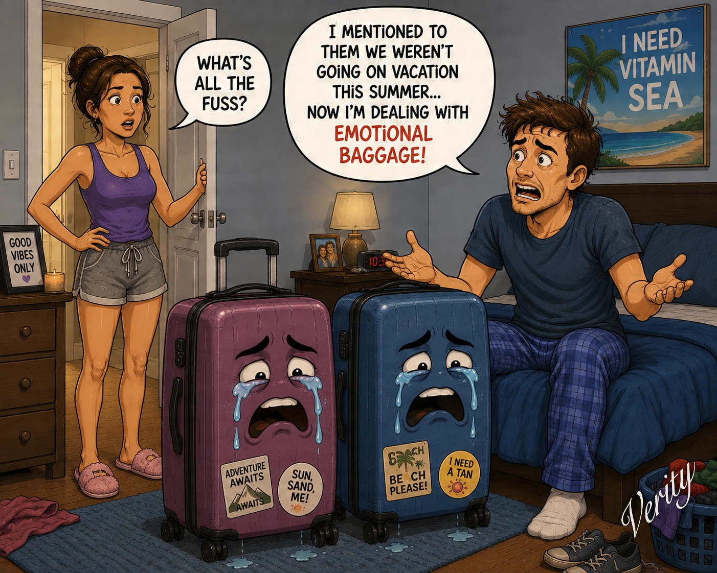 Emotional Baggage — original joke image by Glen Munro