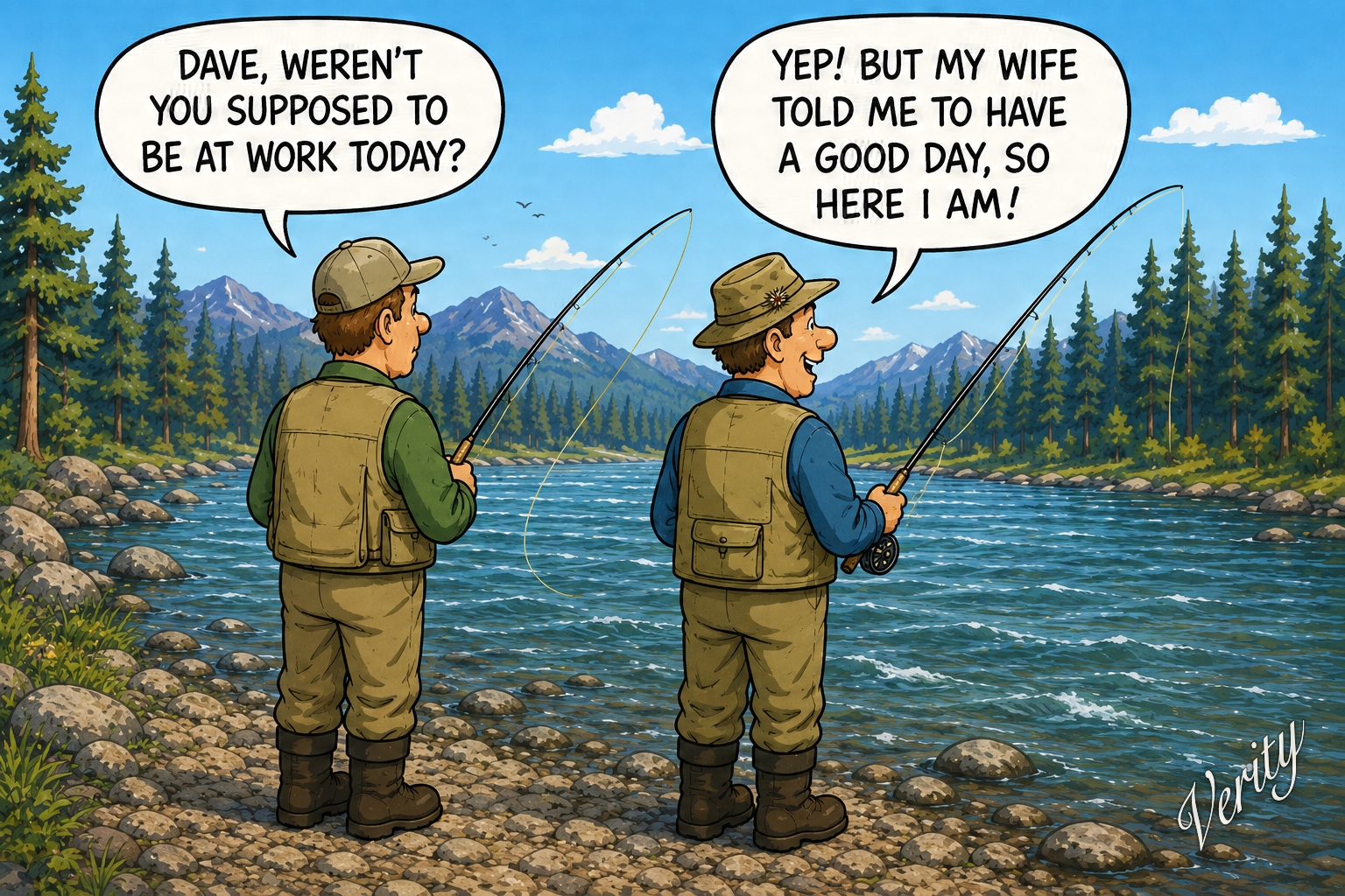 Good Day — original joke image by Glen Munro