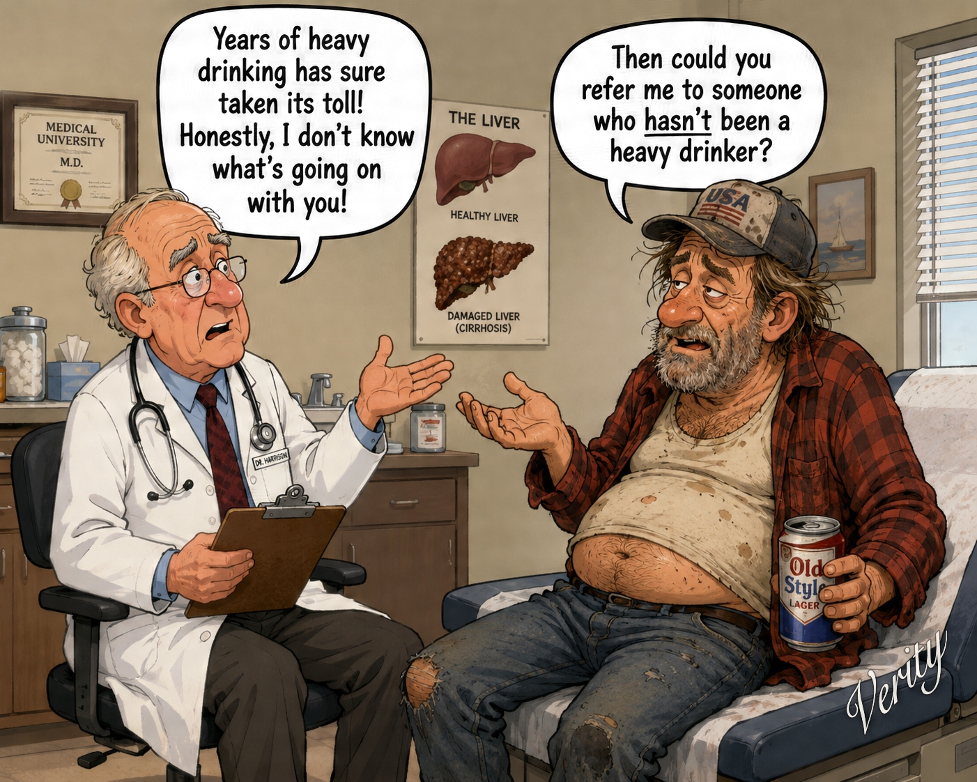 Heavy Drinking — original joke image by Glen Munro