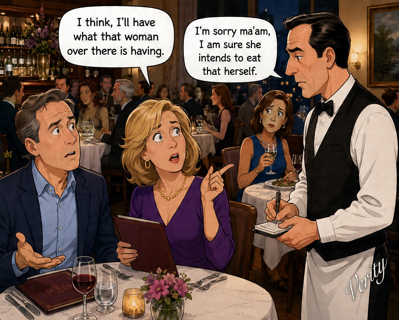 I'll Have What She Has — original joke image by Glen Munro