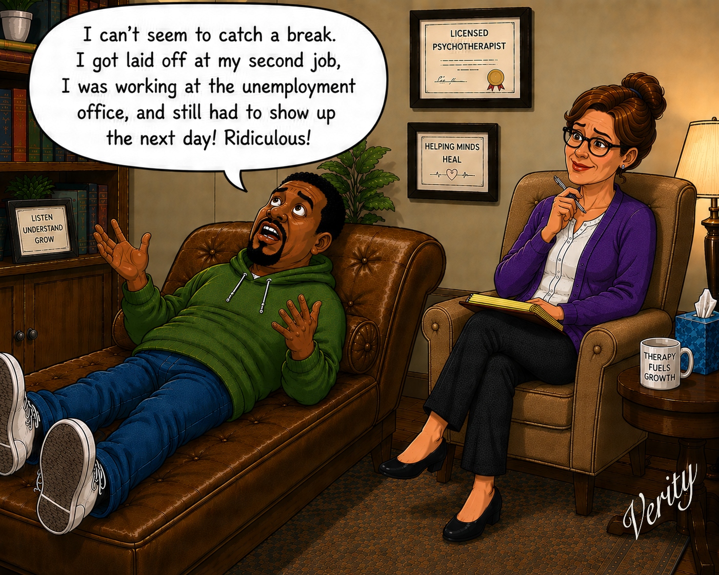 Laid Off — original joke image by Glen Munro