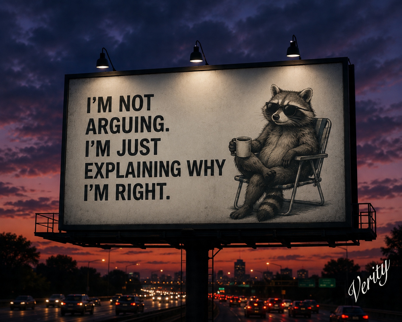 Not Arguing — original joke image by Glen Munro