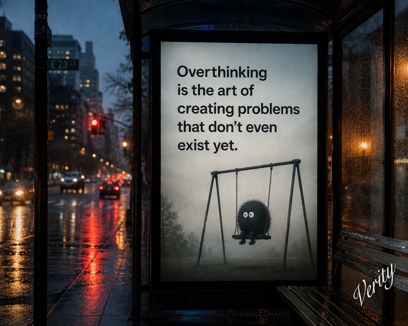 Overthinking — original joke image by Glen Munro
