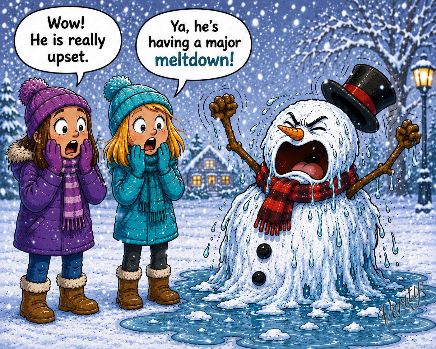 Snowman Meltdown — original joke image by Glen Munro