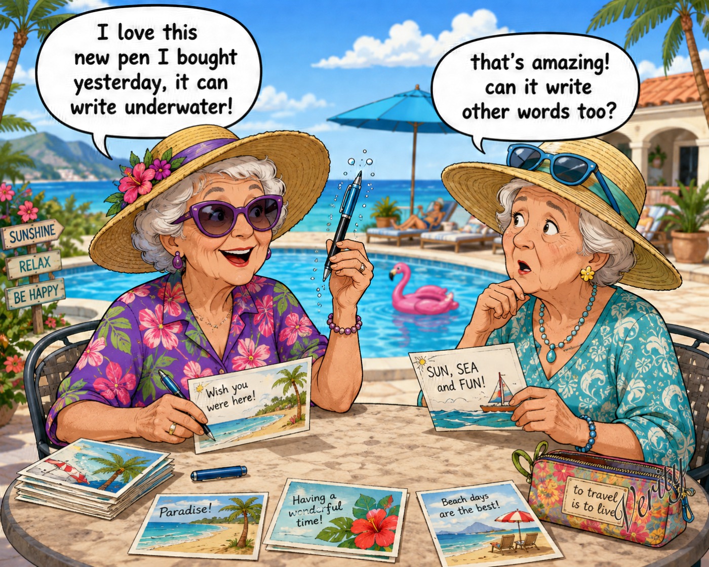 Underwater Pen — original joke image by Glen Munro